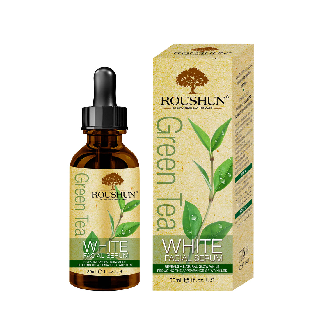 Roushun Wrinkle Removal Green Tea White Facial Serum 30ml